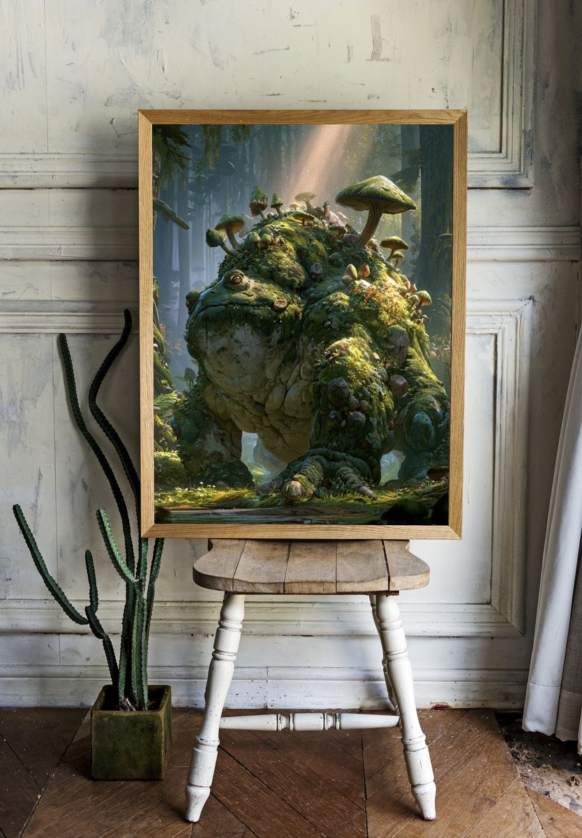 Mossy Forest Giant Illustration Poster. room preview