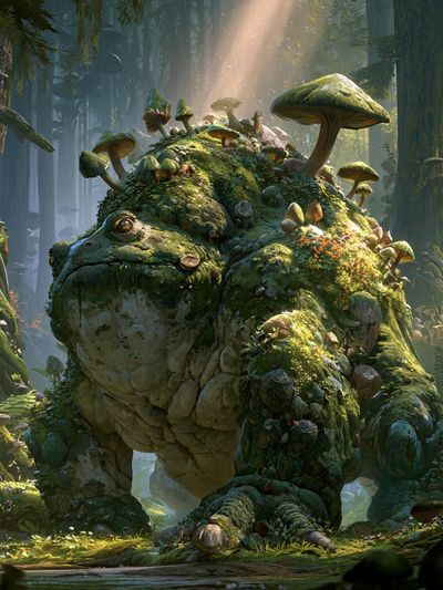 Mossy Forest Giant Illustration Poster.