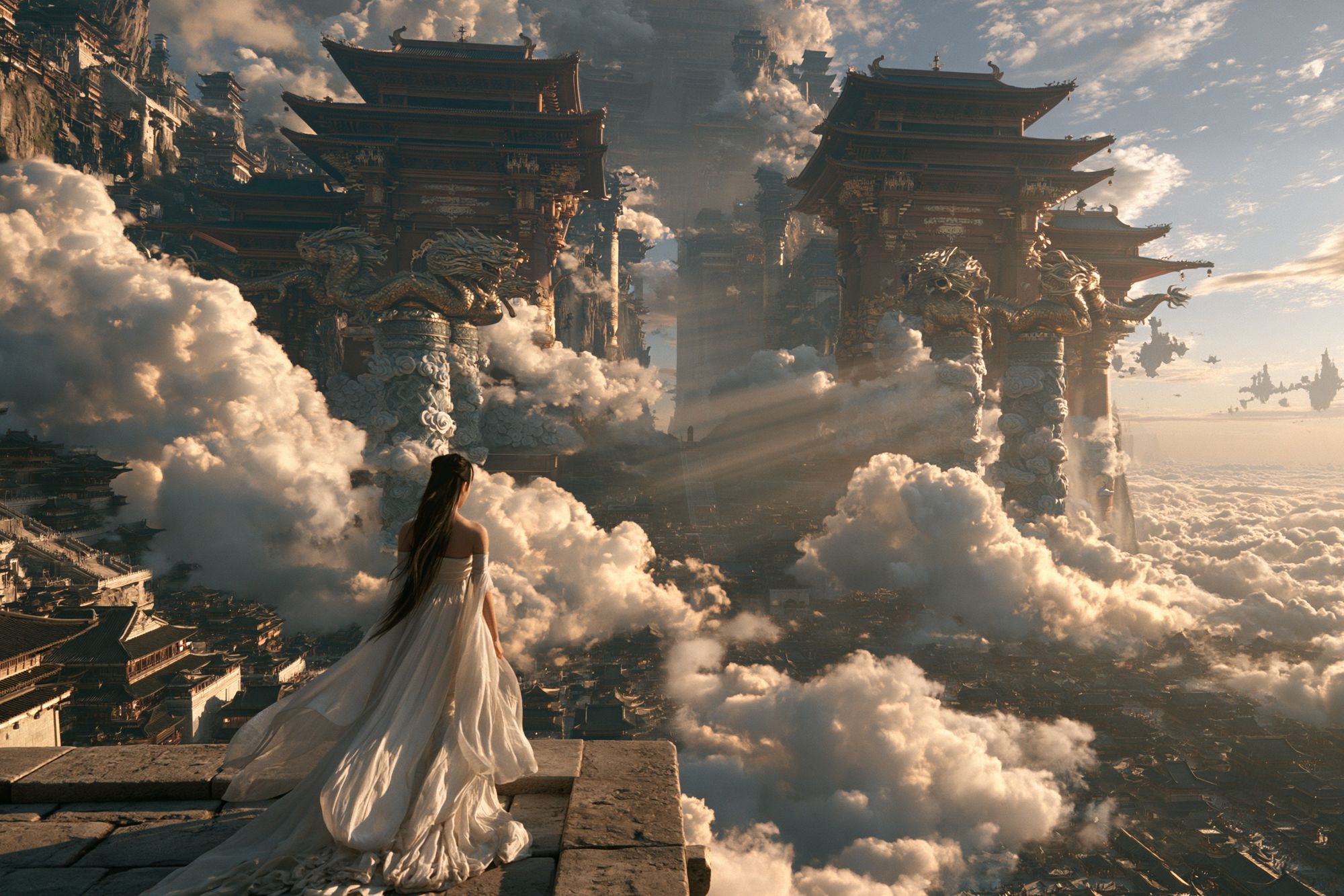 Cloud Temple Dreamscape Print. poster — illustration art