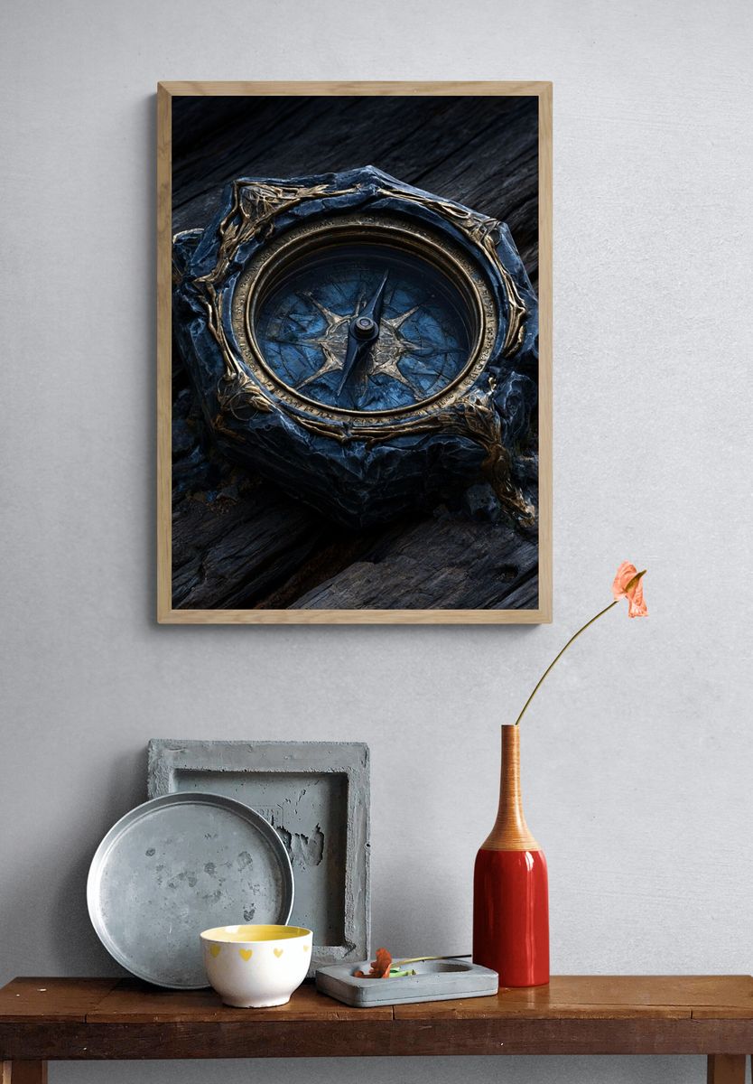 Mystic Compass Illustration Poster. — room view 3
