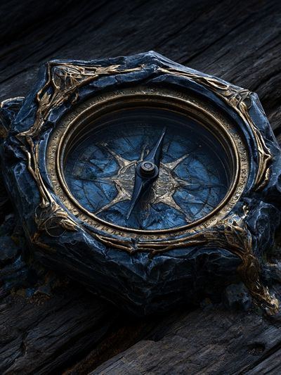 Mystic Compass Illustration Poster.