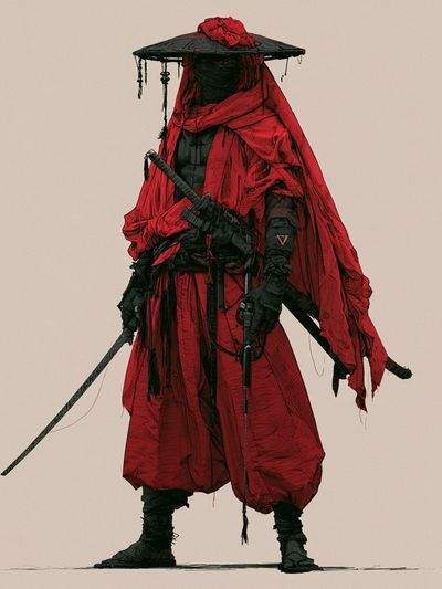 Samurai Warrior Illustration Poster. poster