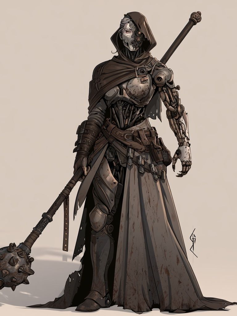 Armored Hooded Warrior Illustration Poster. poster — illustration art