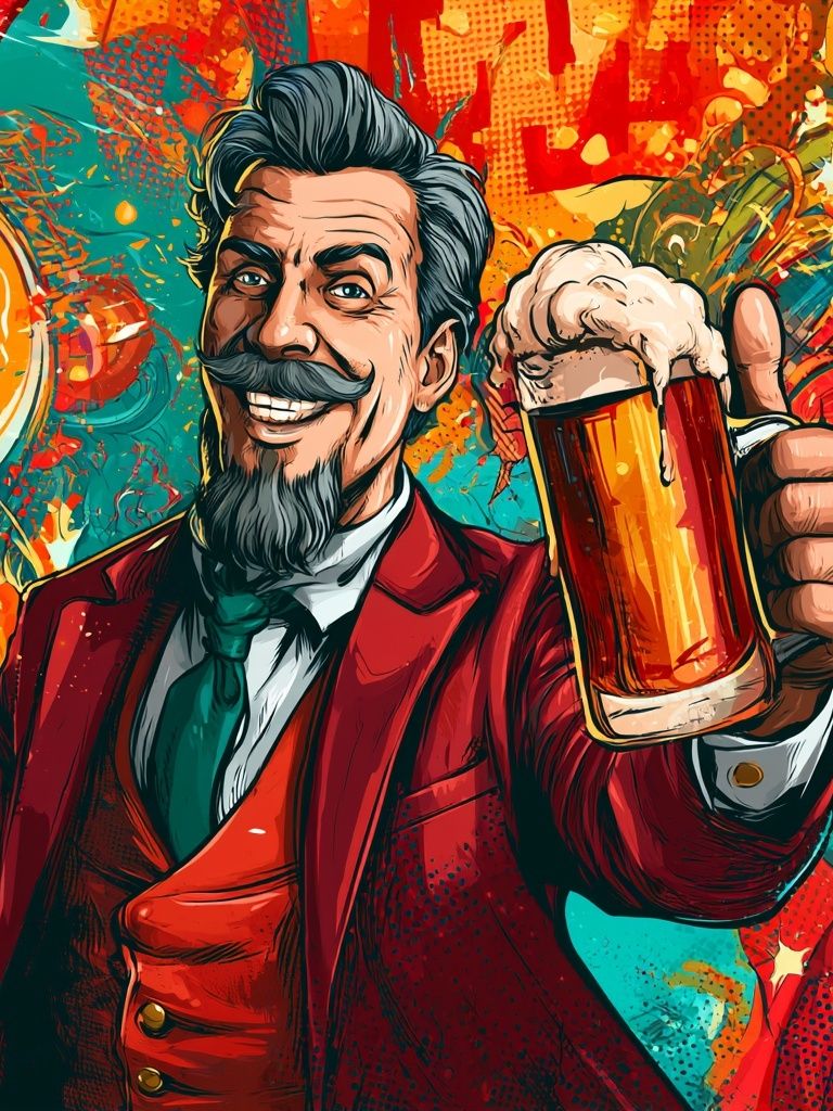Cheers Gentleman Beer Illustration Poster. poster detail