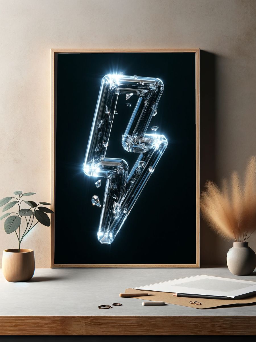 Crystal Lightning Bolt Poster. — room view 2
