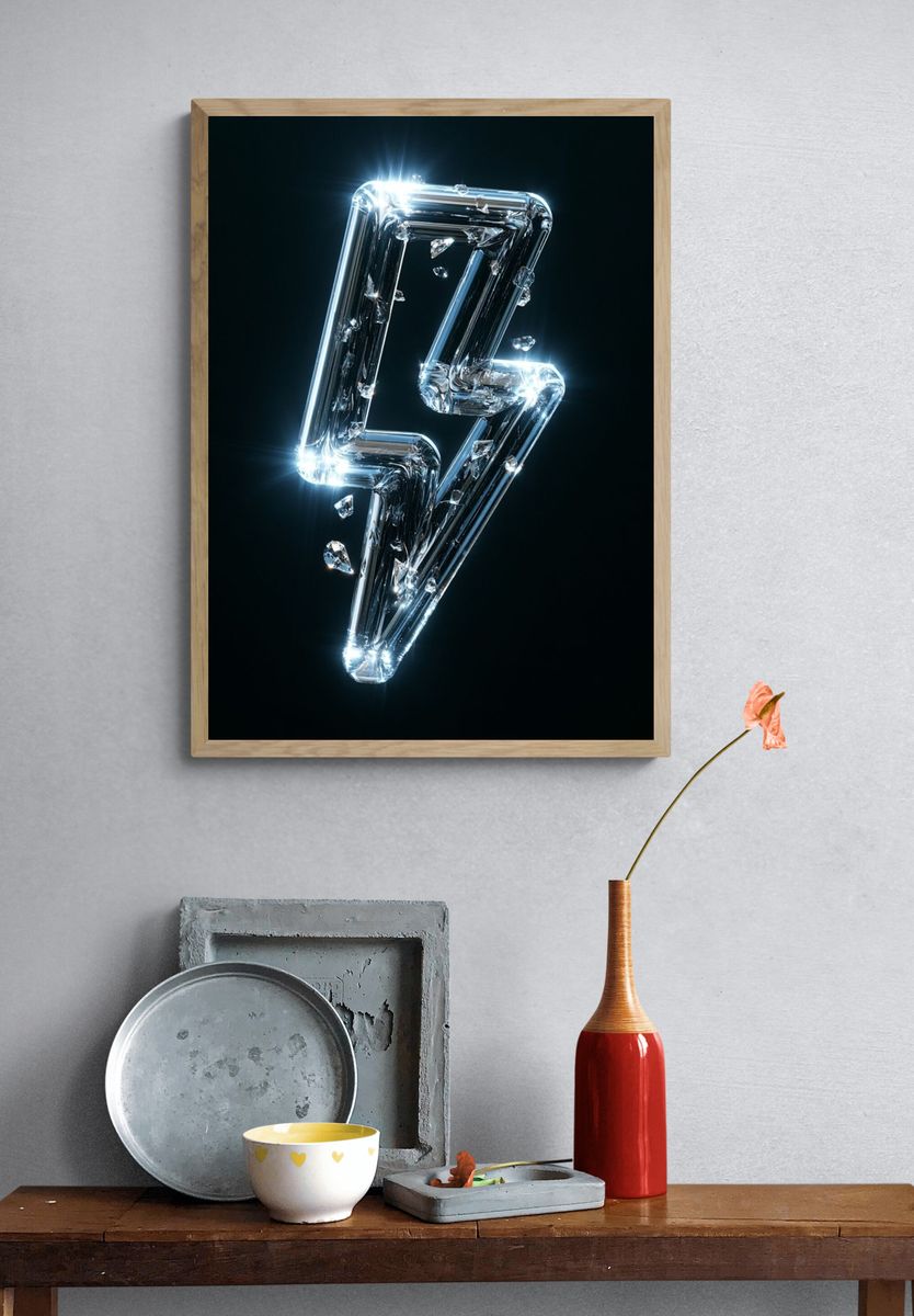 Crystal Lightning Bolt Poster. — room view 3