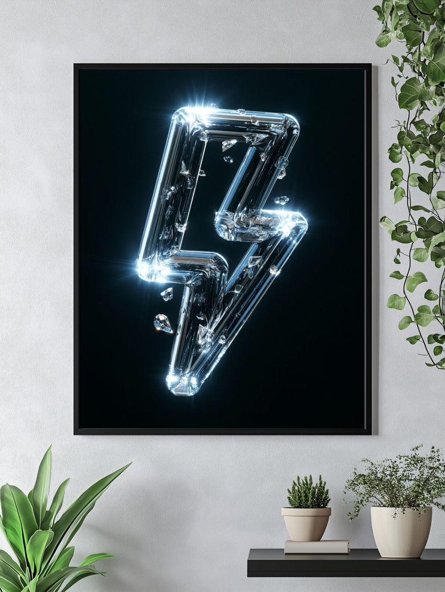 Crystal Lightning Bolt Poster. — room view 4