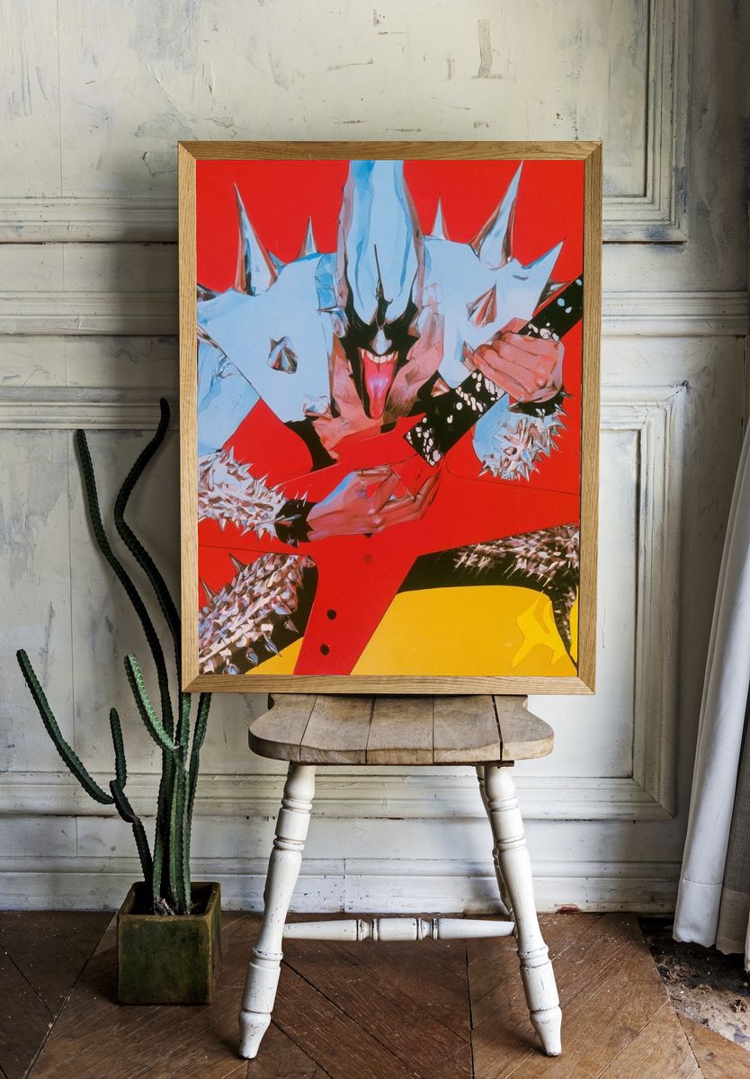 Surreal Punk Creature Poster. room preview