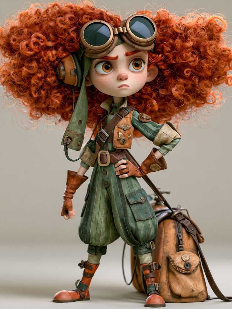 Steampunk Adventurer Character Print. poster — illustration art