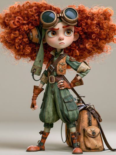 Steampunk Adventurer Character Print.
