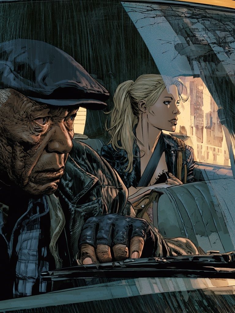 Rainy Taxi Ride Illustration Print. poster — illustration art