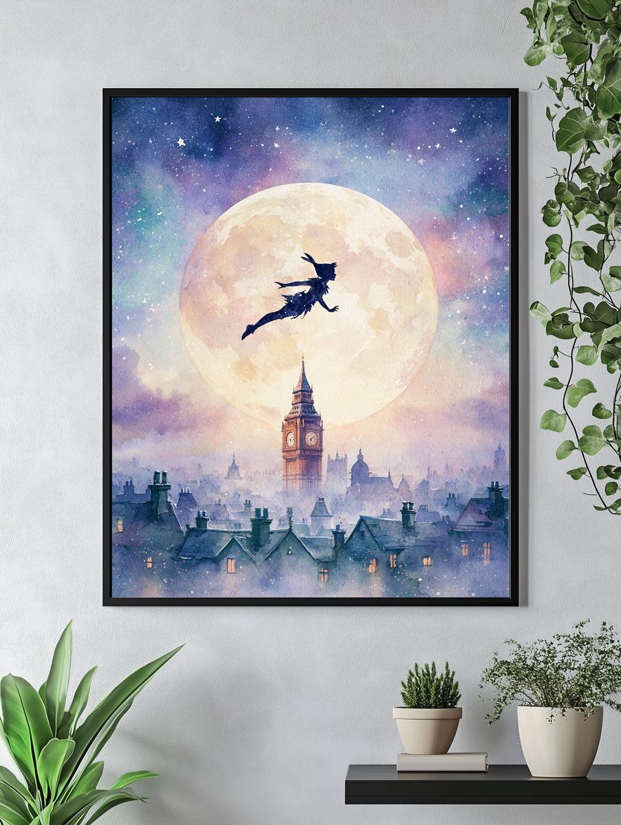 Peter Pan Over London Print. — room view 4