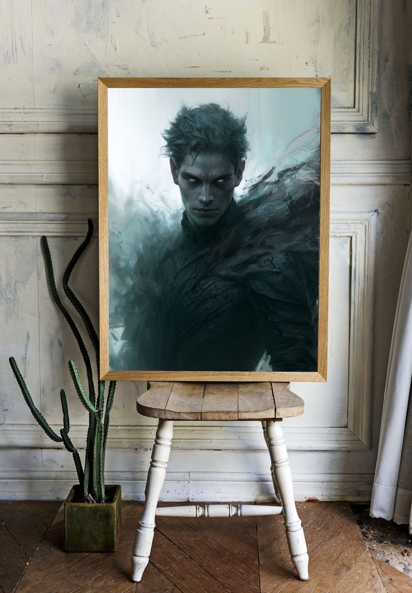 Dark Fantasy Portrait Print. room preview
