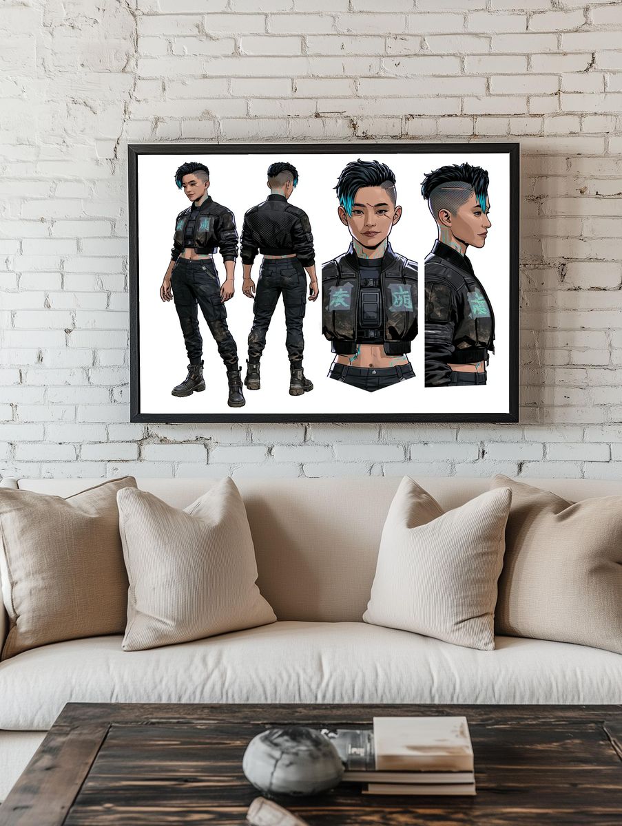 Cyberpunk Character Sheet Poster. — room view 1