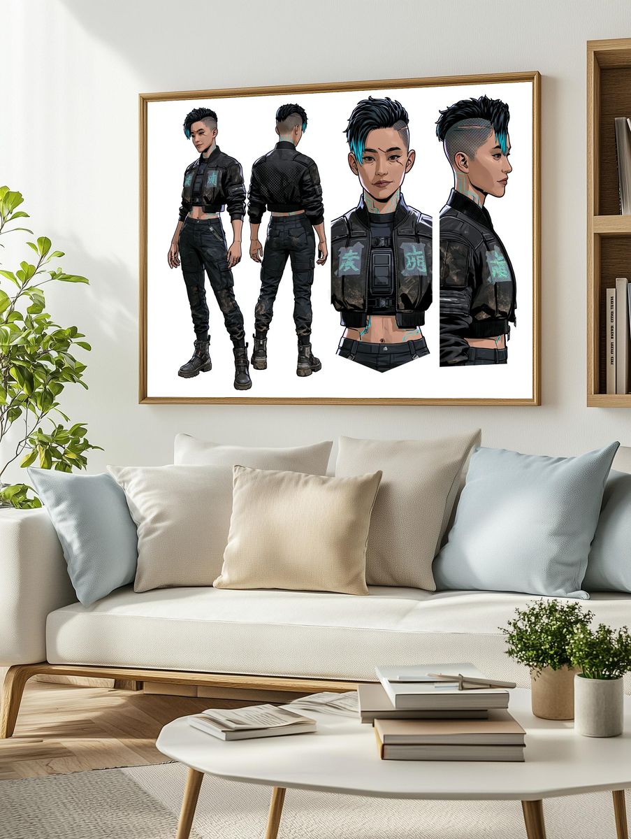 Cyberpunk Character Sheet Poster. — room view 2