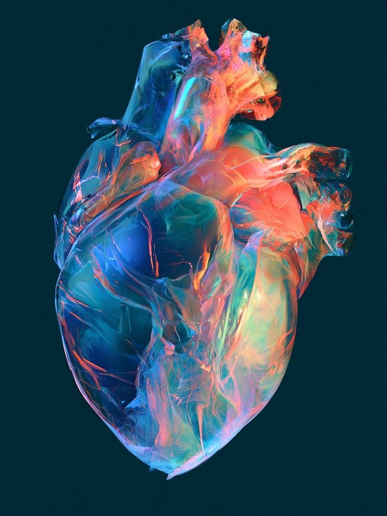 Neon Anatomical Heart Abstract Print. poster detail