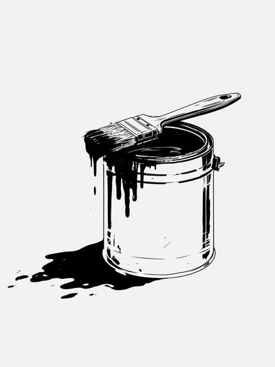 Paint Can Ink Illustration Poster.