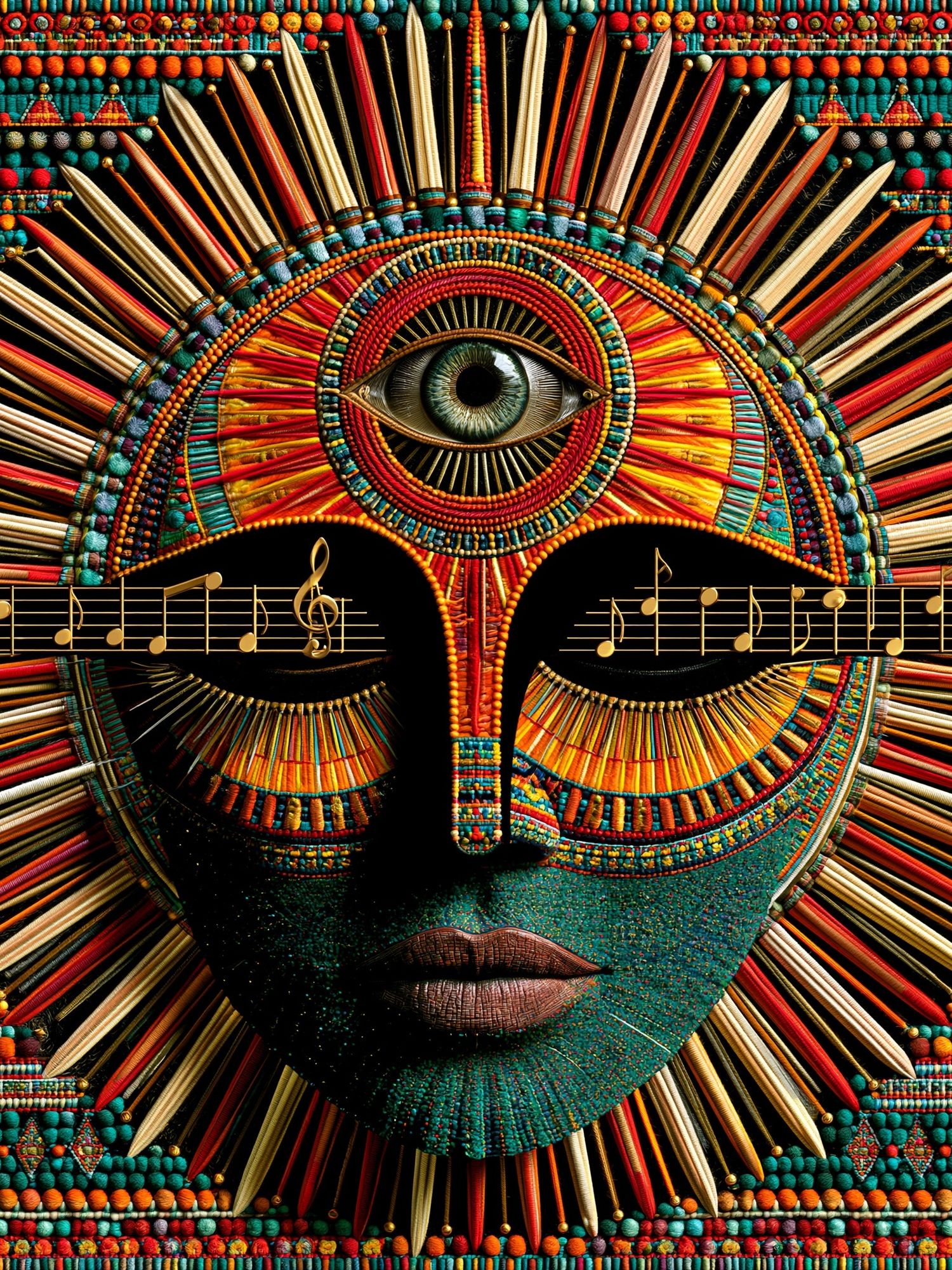 Mystic Eye Beaded Illustration Poster. poster detail