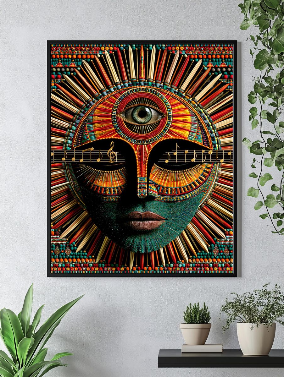 Mystic Eye Beaded Illustration Poster. — room view 4