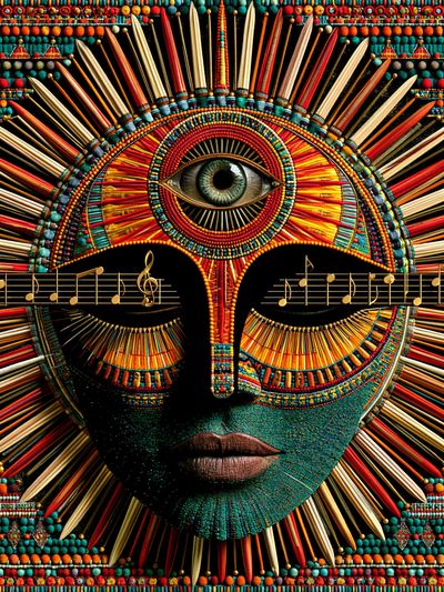 Mystic Eye Beaded Illustration Poster. poster