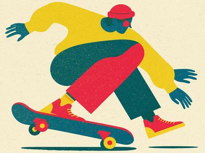 Skateboarder Motion Illustration Poster. poster