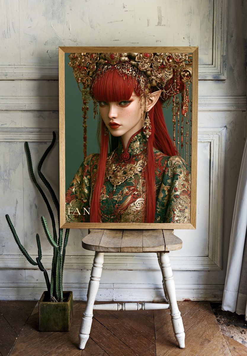 Qeean Fantasy Portrait Poster. room preview