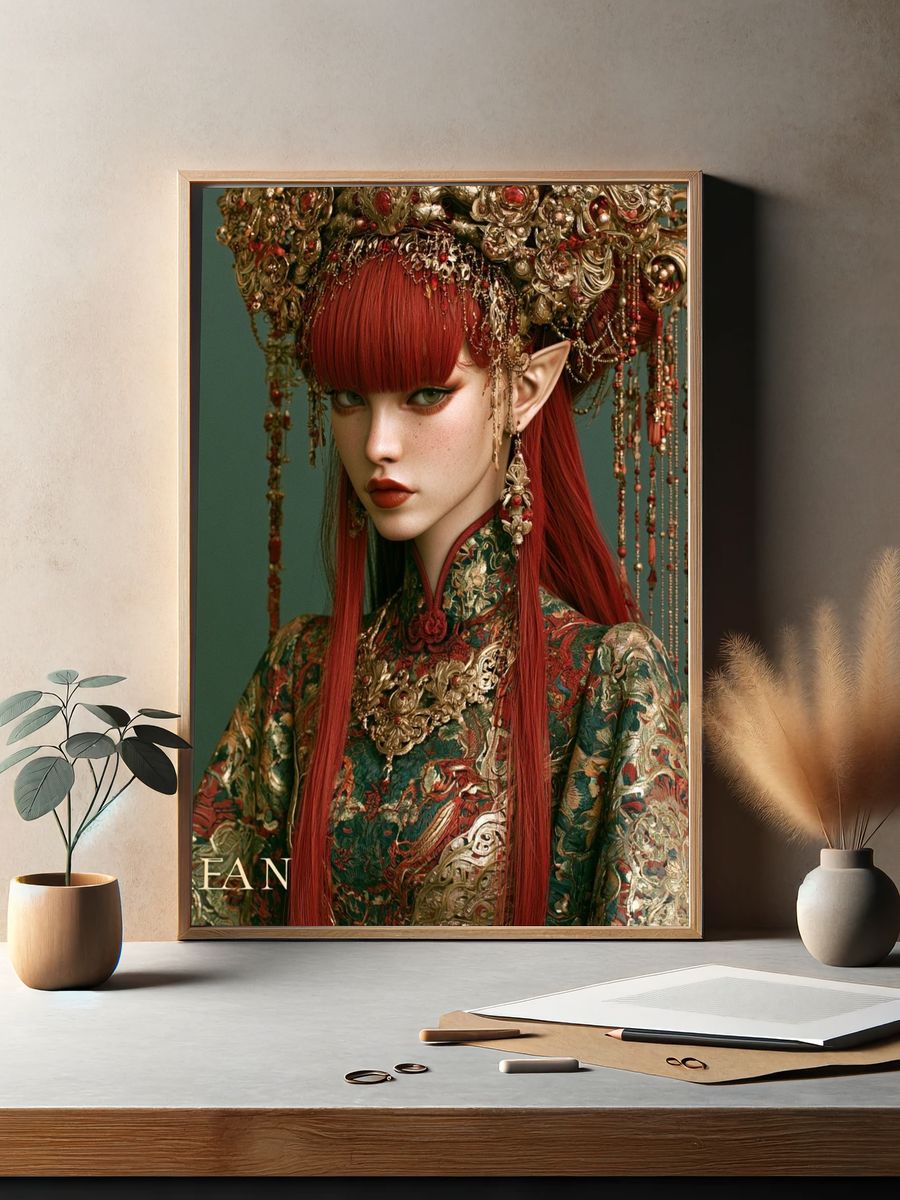 Qeean Fantasy Portrait Poster. — room view 2