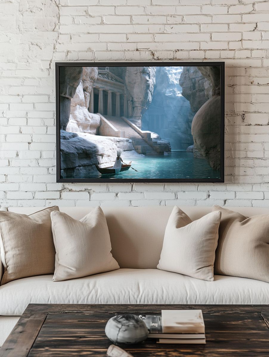Mythic Canyon Temple Print. — room view 1