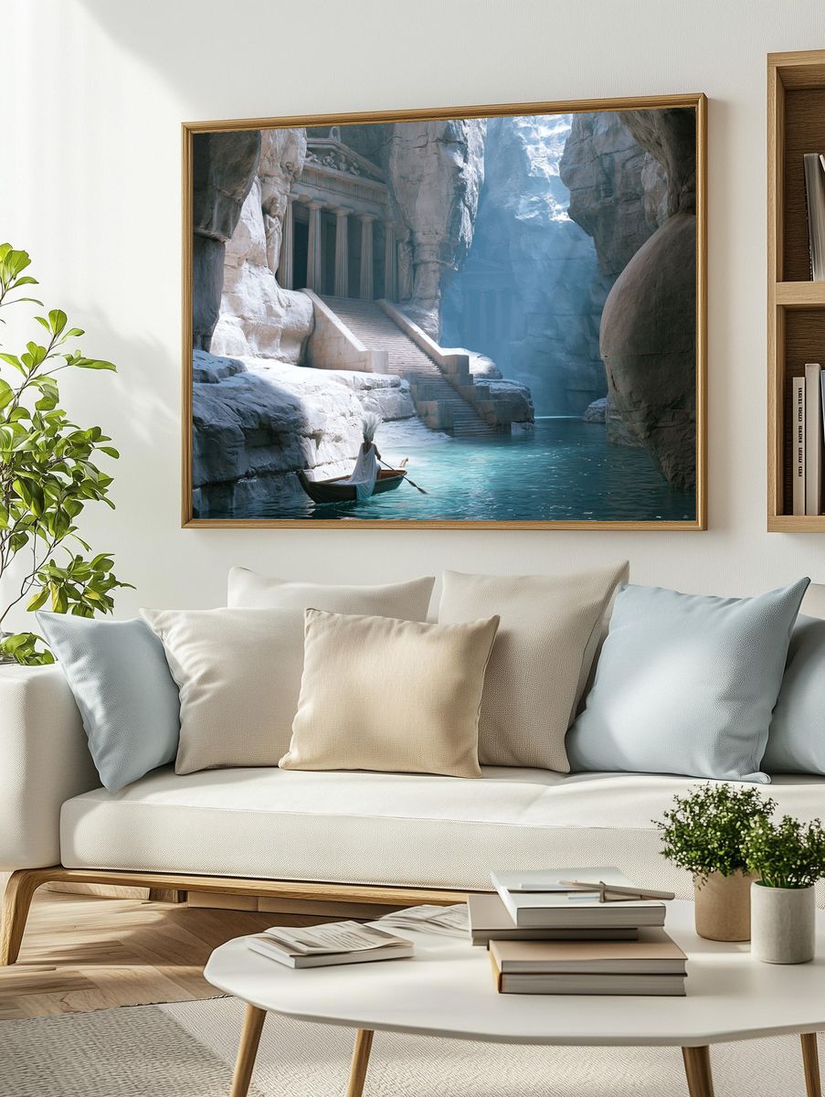 Mythic Canyon Temple Print. — room view 2