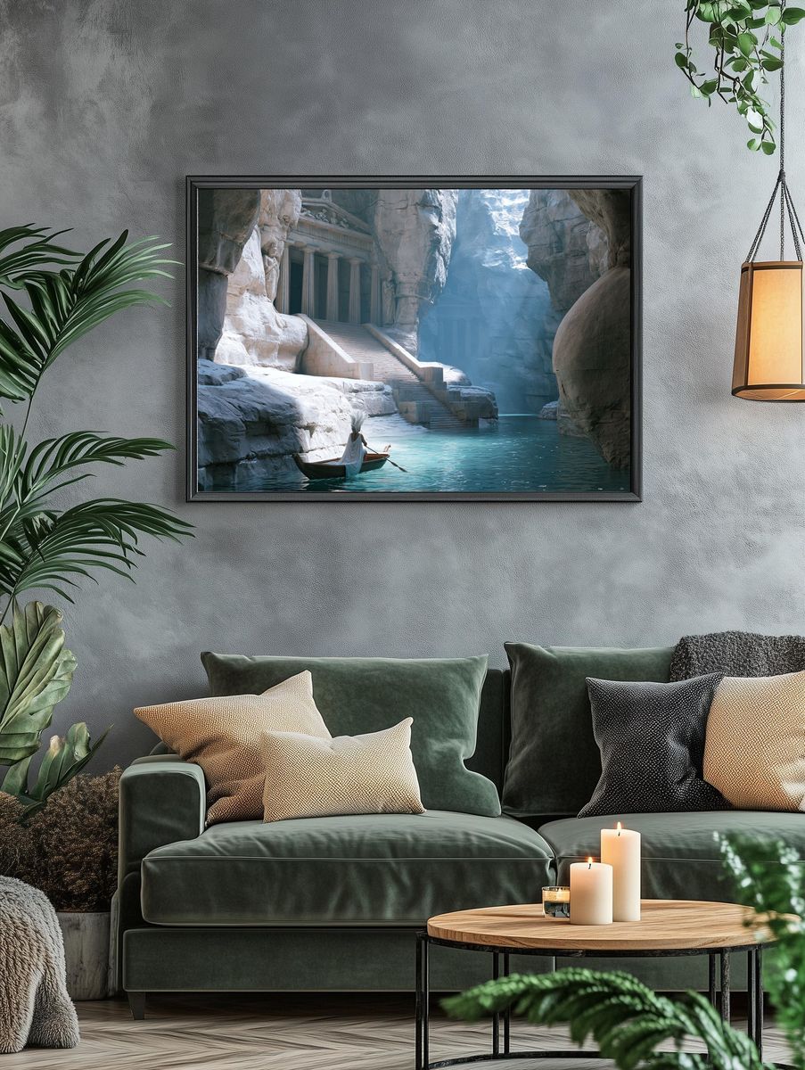 Mythic Canyon Temple Print. — room view 4
