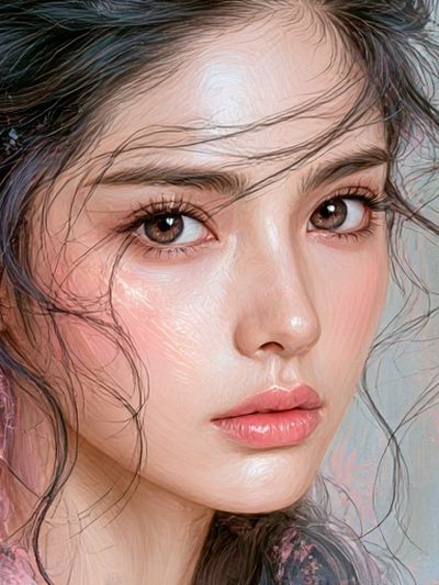Dreamy Portrait Illustration Poster.
