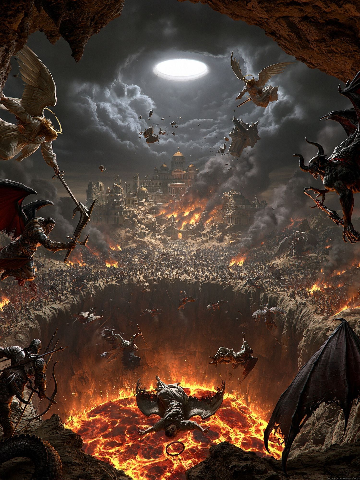 Infernal Battle Fantasy Print. poster — illustration art