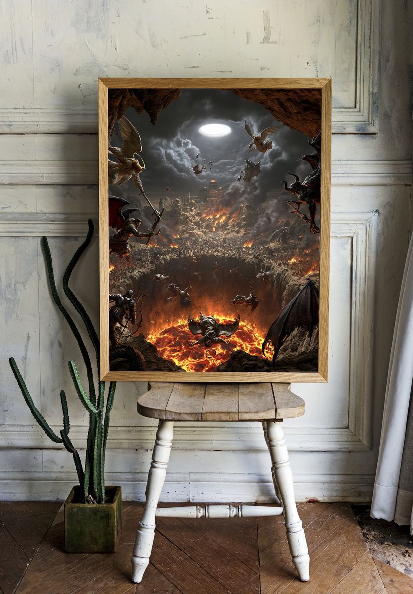 Infernal Battle Fantasy Print. room preview