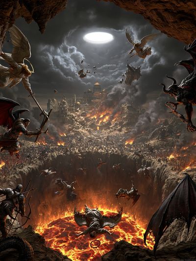 Infernal Battle Fantasy Print. poster