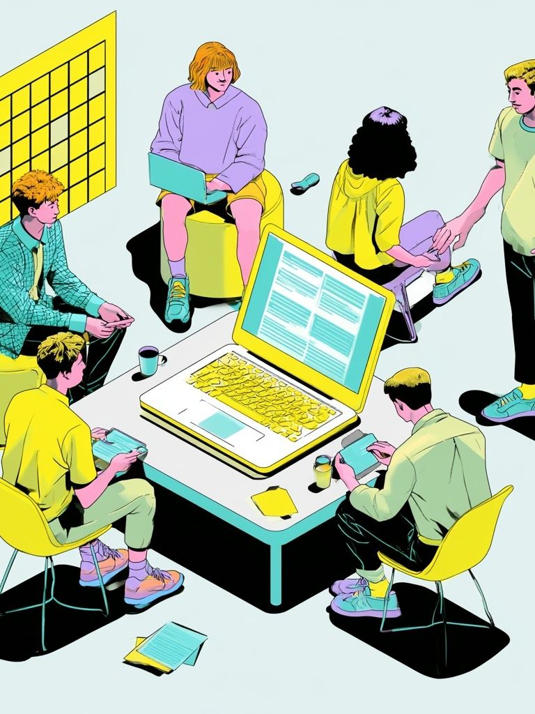 Creative Teamwork Illustration Poster. poster — illustration art