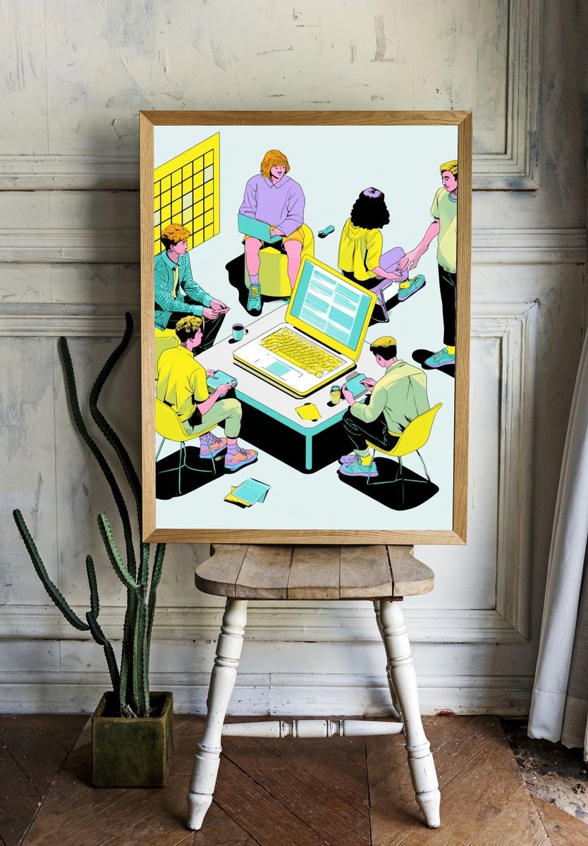 Creative Teamwork Illustration Poster. room preview