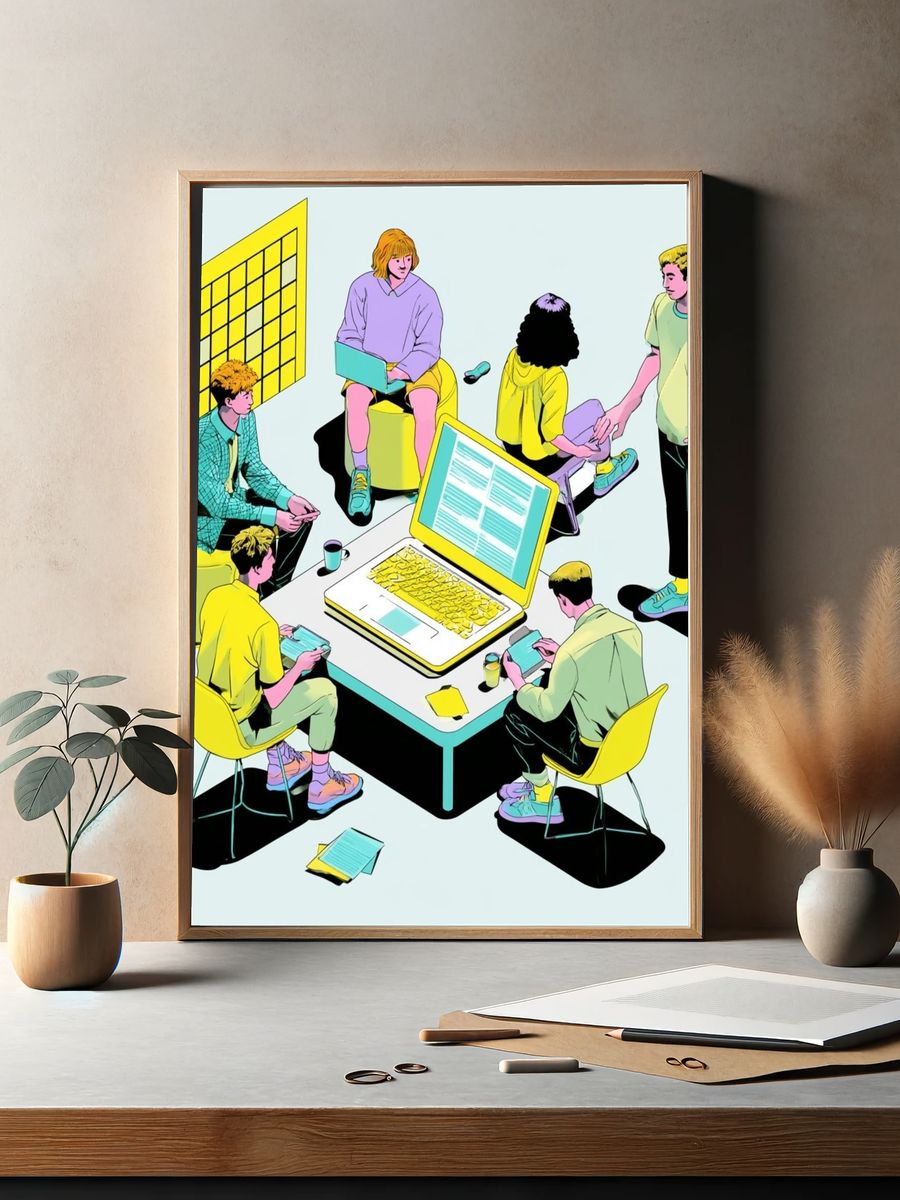 Creative Teamwork Illustration Poster. — room view 2