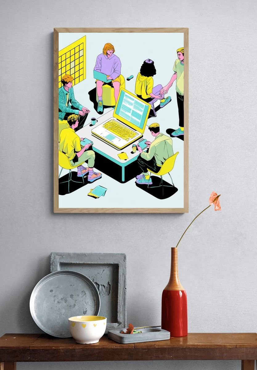 Creative Teamwork Illustration Poster. — room view 3