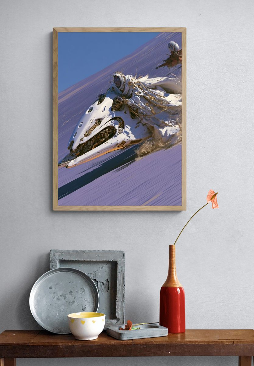 Desert Rider Digital Art Poster. — room view 3