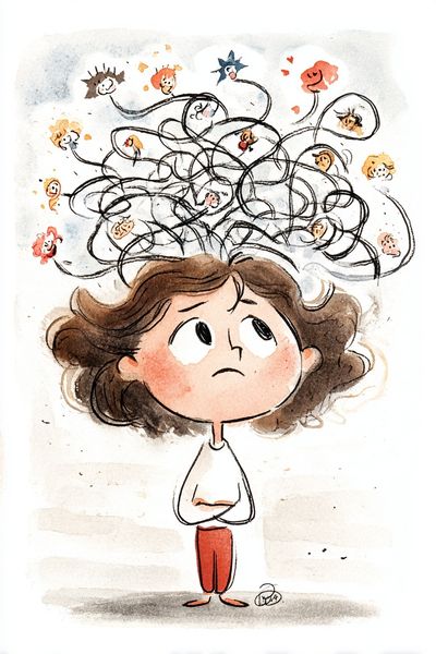 Anxious Child Watercolor Print.
