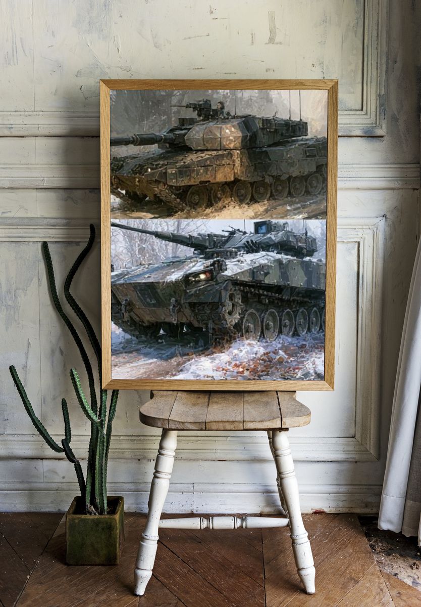 Armored Tank Winter Scene Poster. room preview