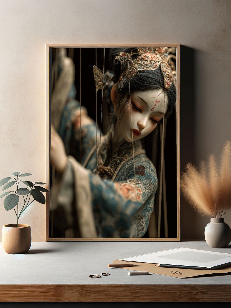 Puppet Portrait Illustration Poster. — room view 2