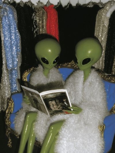 Alien Reading Portrait Print.