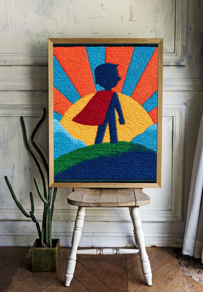 Superhero Silhouette Illustration Poster. room preview