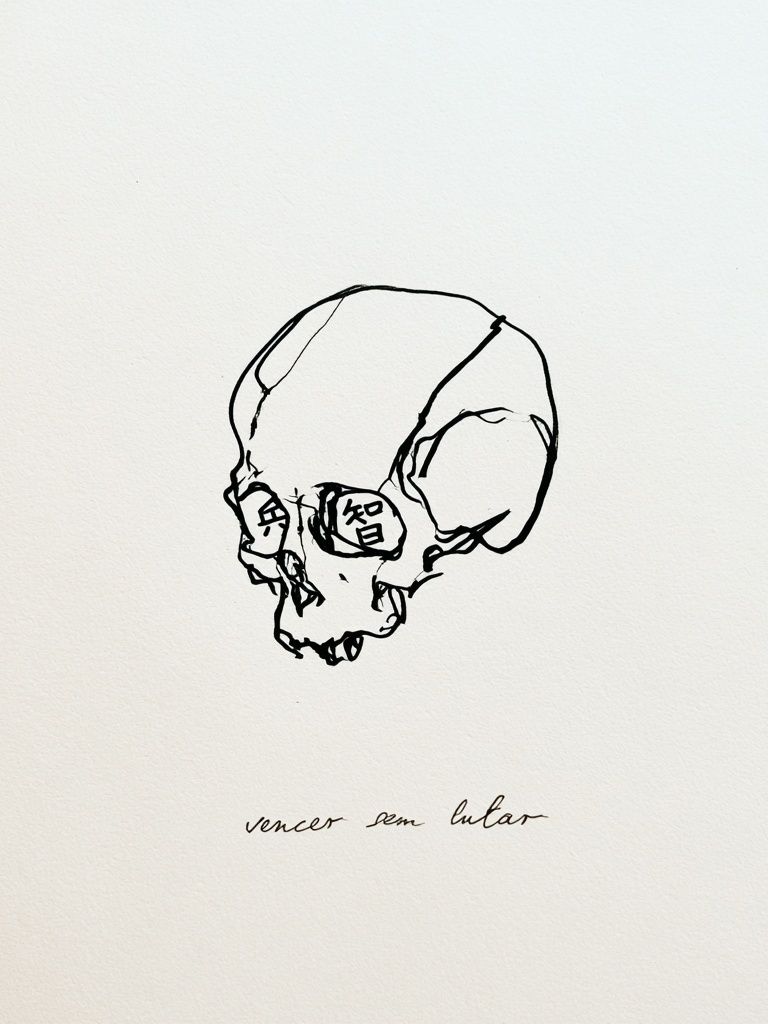 Skull Line Art Print. poster detail