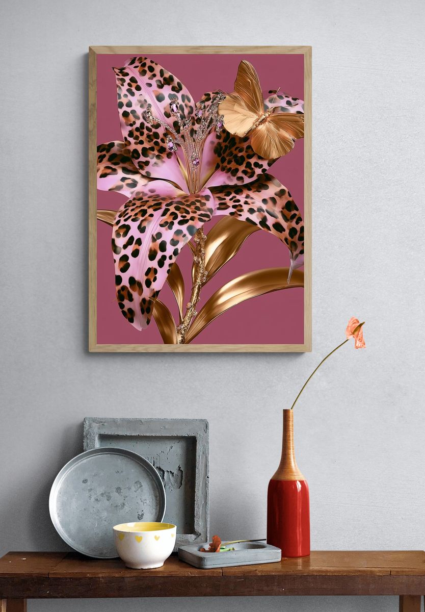 Leopard Lily Butterfly Poster. — room view 3