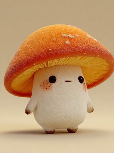 Cute Mushroom Character Illustration Poster. poster print
