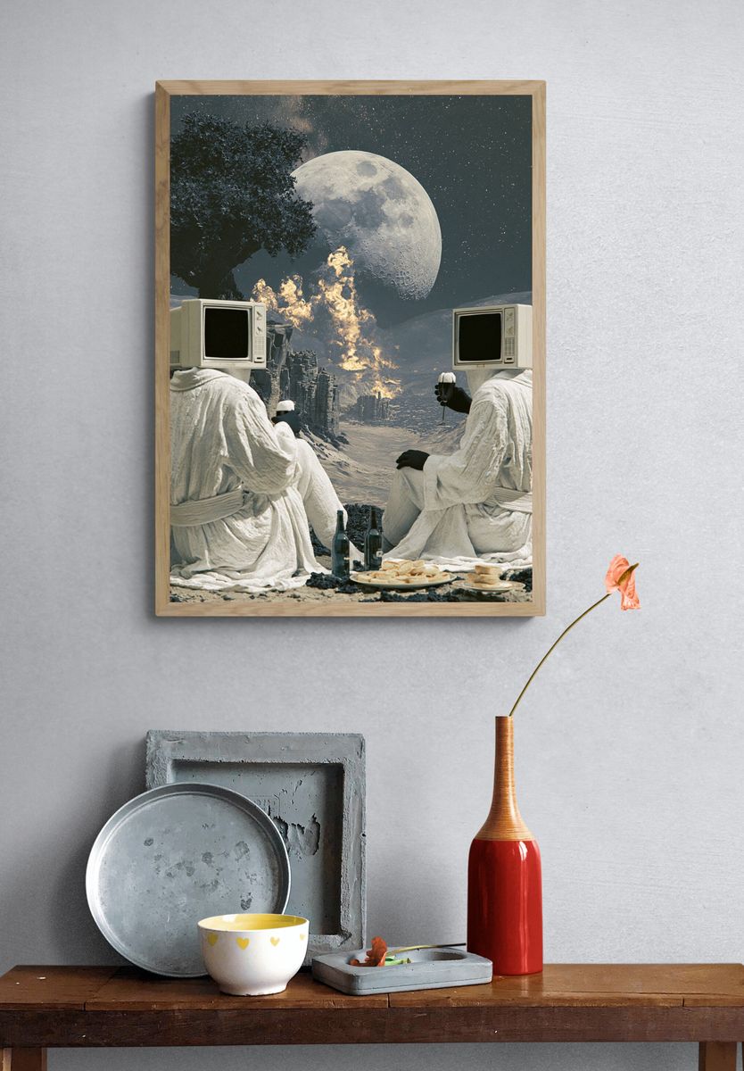 Surreal Moonlit Picnic Poster. — room view 3