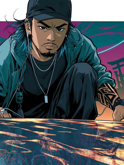 DJ Portrait Neon Illustration Poster.