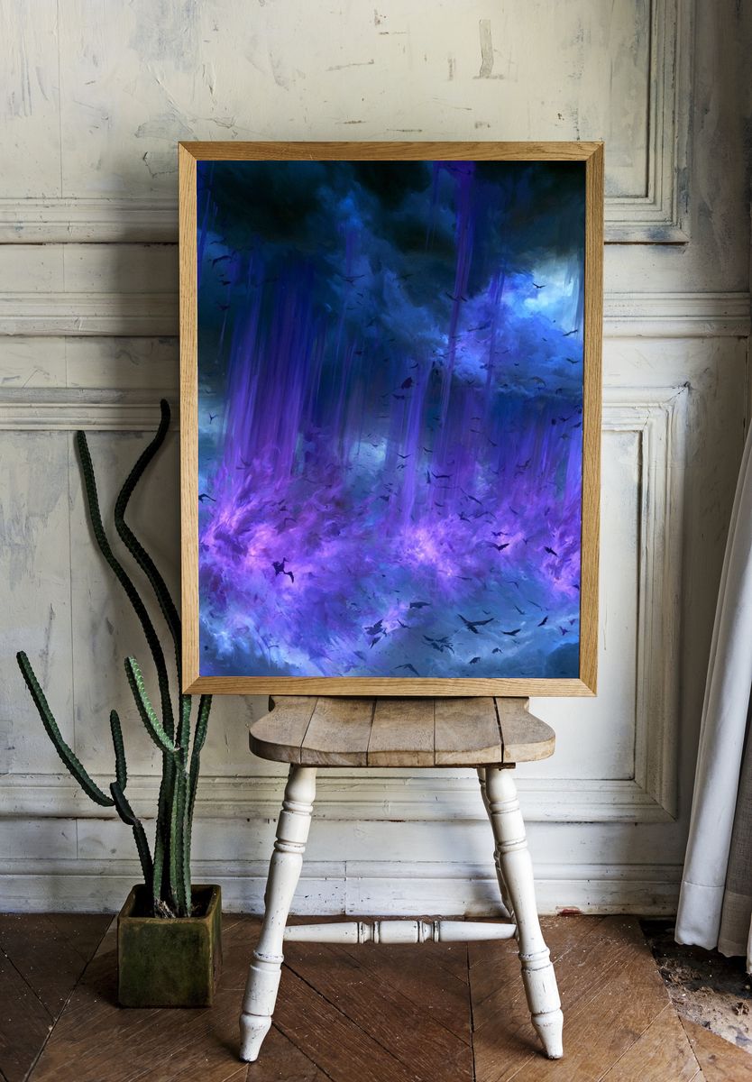 Stormy Sky Abstract Fantasy Print. — room view 1